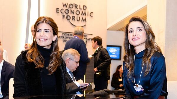La primera dama con la reina Rania de Jordania, en el Foro Económico Mundial