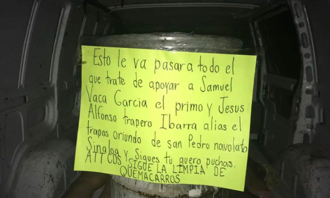 El nombre de Jesús Alfonso Ibarra ya ha aparecido en otros narcomensajes firmados por el Cártel de Sinaloa (Foto: Twitter@All_Source_News)