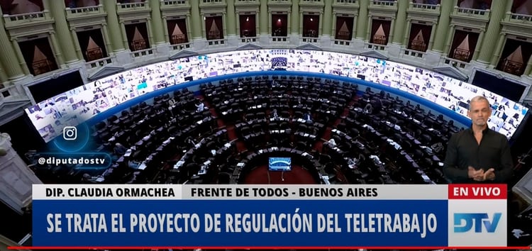 La Cámara de Diputados debatió el proyecto para regular el teletrabajo