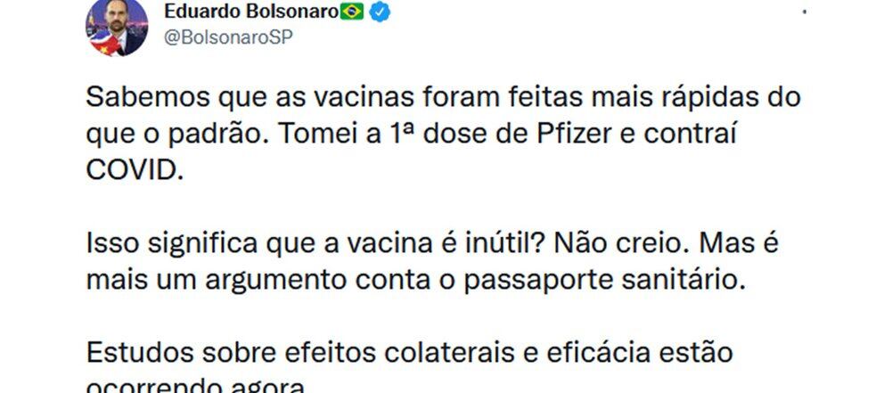 ¿NO ERA UNA GRIPEZINHA? El diputado Eduardo Bolsonaro, hijo del presidente de Brasil, anunció que tiene coronavirus