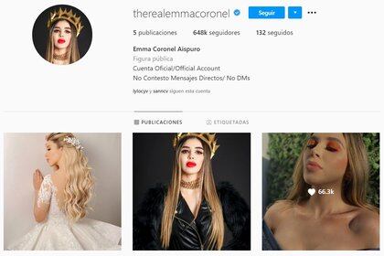 Emma Coronel registra alrededor de 651 mil seguidores en Instagram (Foto: Instagram/Therealemmacoronel)
