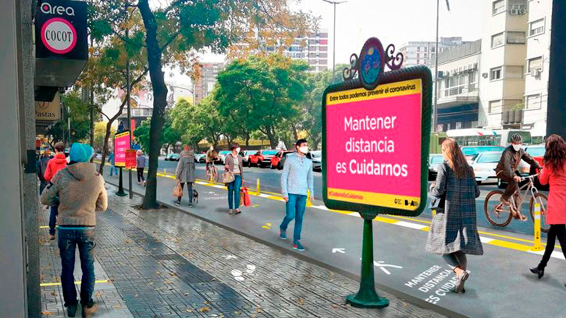 Más de 100 calles porteñas se volverán peatonales para facilitar el desplazamiento de la gente con distanciamiento social(GCBA)