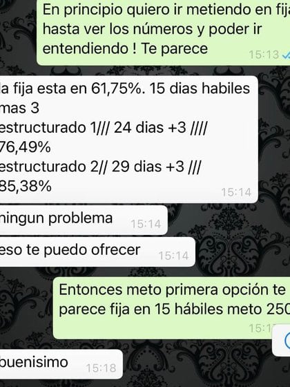 Convincente: uno de los chats de Mercado Zuliani con una de sus víctimas. 