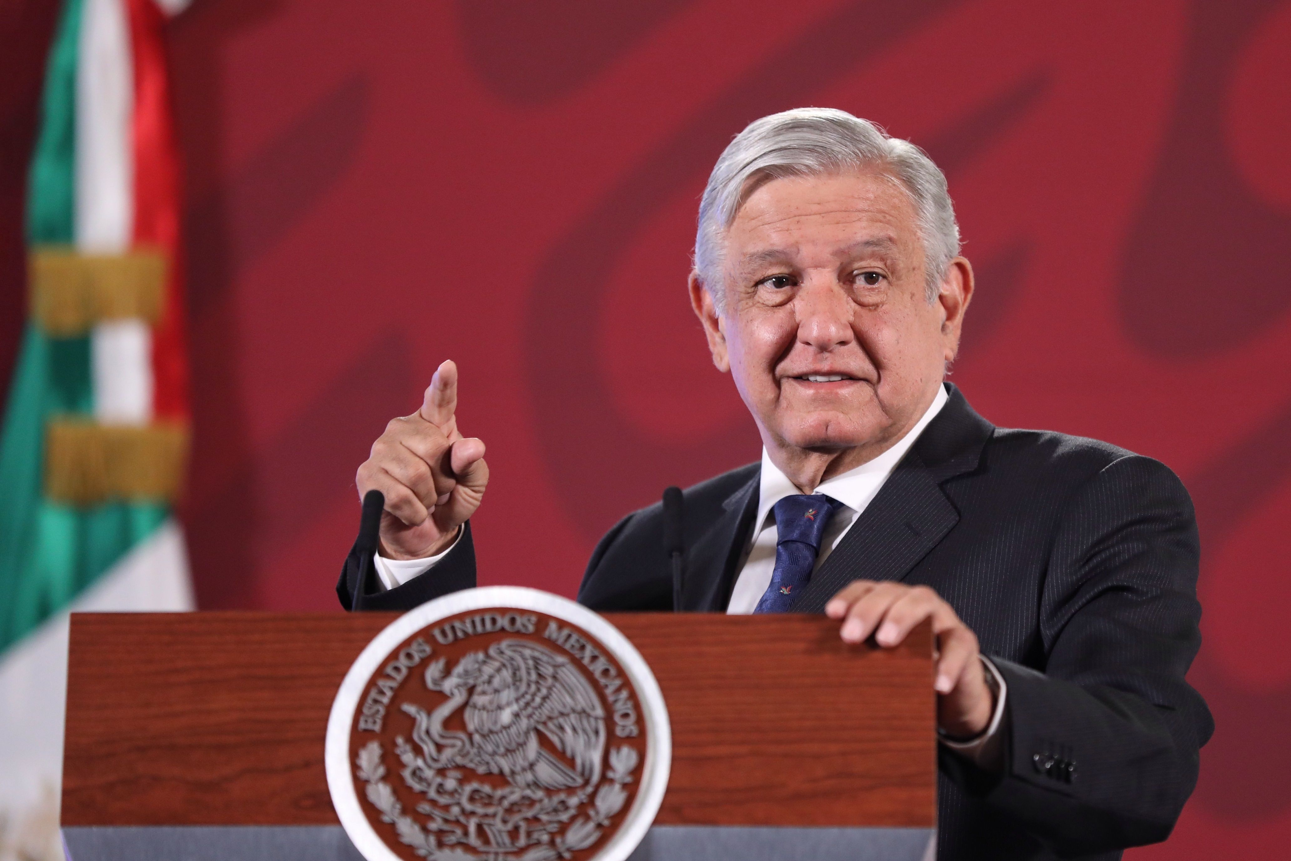 Imagen de archivo del presidente de México, Andrés Manuel López Obrador, durante una rueda de prensa matutina en Palacio Nacional de Ciudad de México (México). EFE/Sáshenka Gutiérrez

