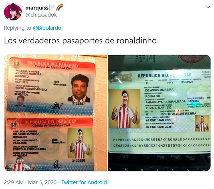 Los memes sobre la detención de Ronaldinho en Paraguay