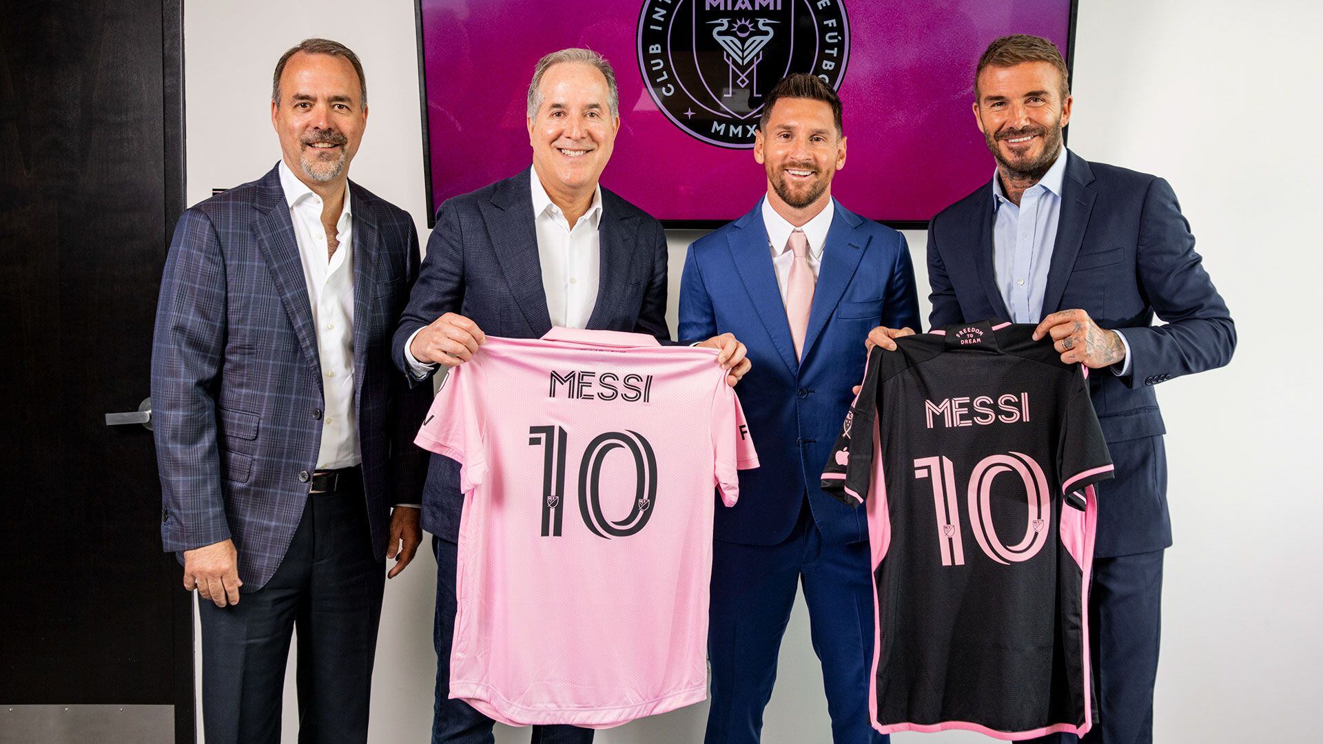 La foto de Lionel Messi con David Beckham, Jorge y José Mas