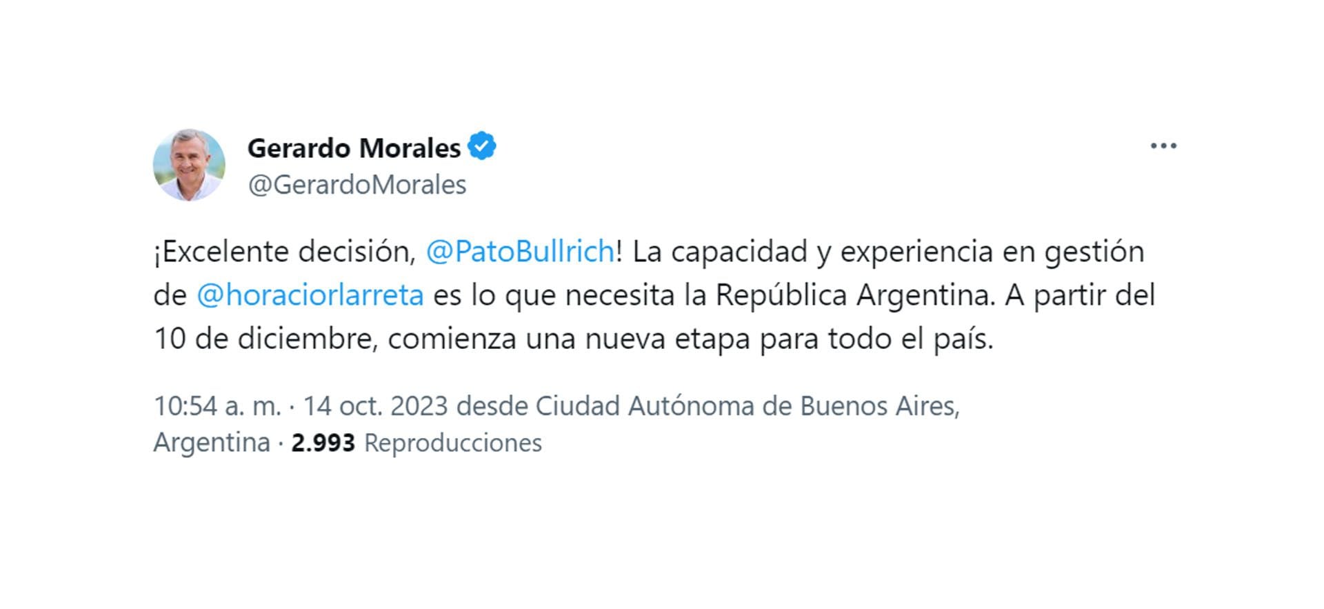 El mensaje de Gerardo Morales, presidente de la UCR y gobernador de Jujuy