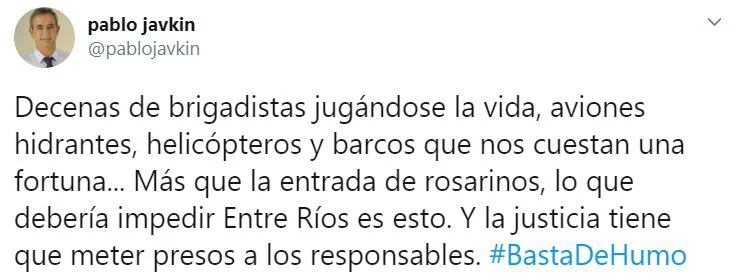 El mensaje del intendente de Rosario