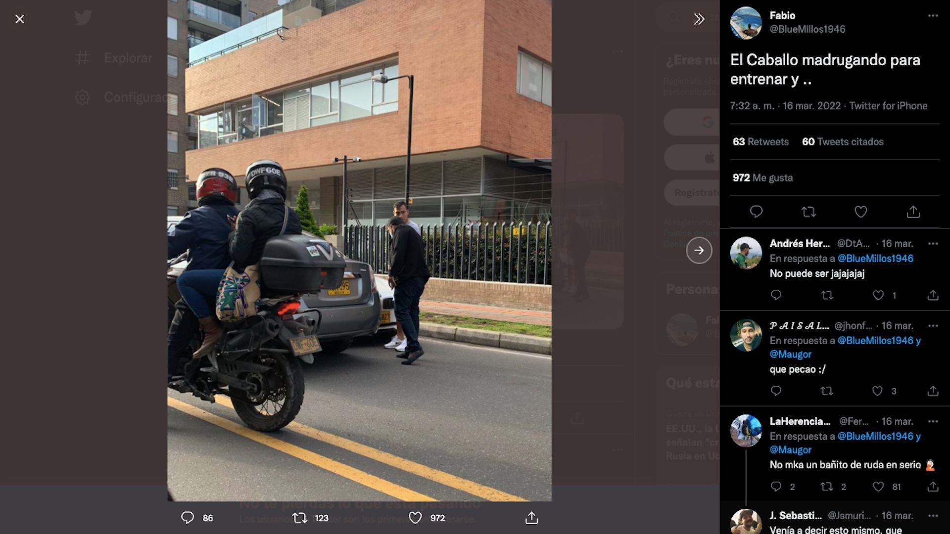 Ricardo 'Caballo' Márquez ha subito un incidente stradale a Bogotá/ (Twitter: @BlueMillos1946)