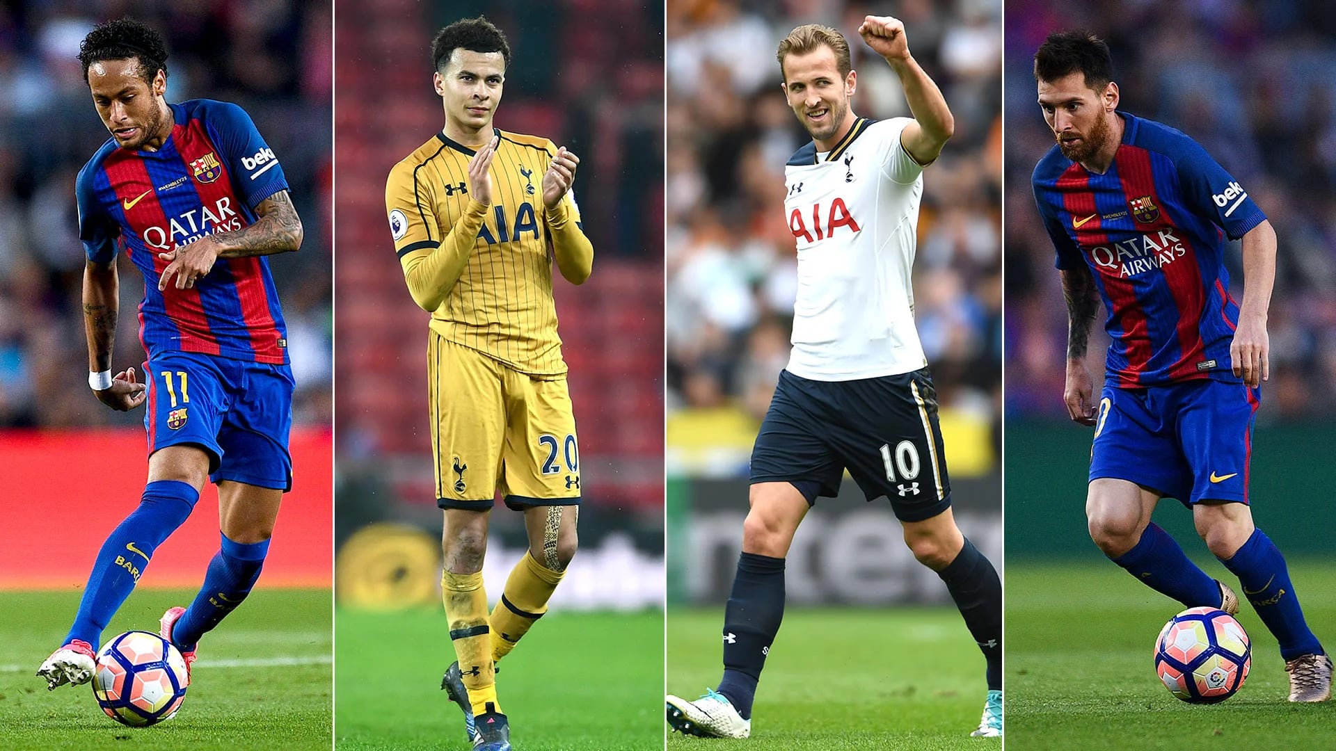 Nerymar, Dele Alli, Harry Kane y Lionel Messi dominan los primeros puestos