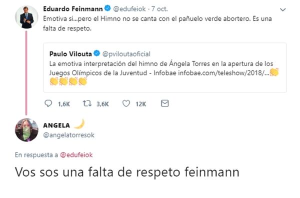 La respuesta de Ángela Torres en Twitter