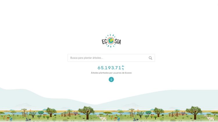 Cada que alguien utiliza el buscador Ecosia, el contador lo registra y eso suma al número de árboles que serán plantados (Foto: Captura de Pantalla)