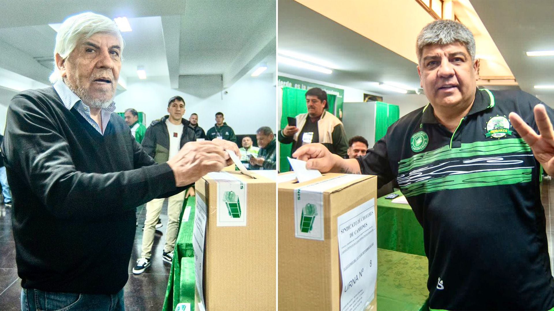 Hugo y Pablo Moyano, votando en las últimas elecciones del Sindicato de Camioneros