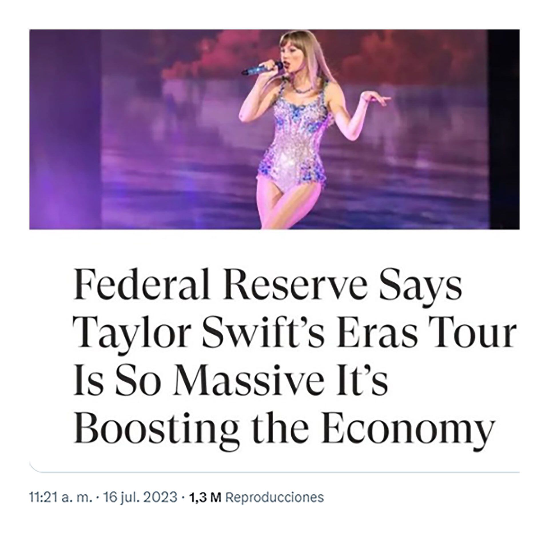 Taylor Swift Fed Economía EEUU Eras Tour