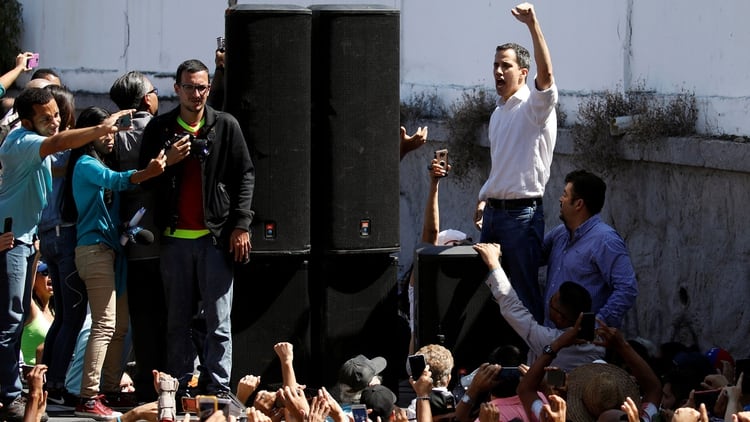 Juan Guaidó, el presidente de la Asamblea Nacional de Venezuela en Vargas, el domingo 13 de enero, luego de ser liberado pos los servicios de inteligencia chavistas