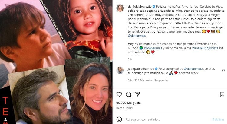 Avec une photo de son enfance, Daniella Álvarez dédie des mots d'amour pour son anniversaire à Daniel Arenas. Photo : Instagram @danielaalvareztv