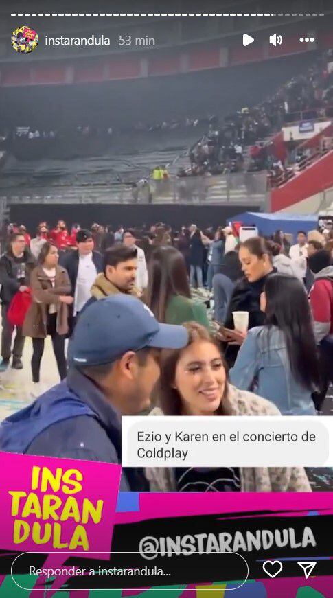 Ezio Oliva y Karen en el concierto de Coldplay. (Instarandula)