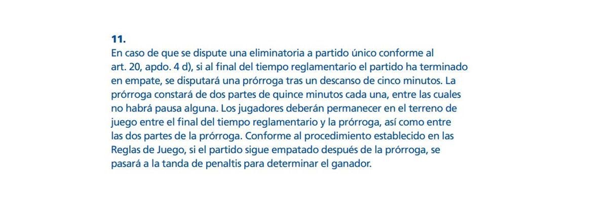 Reglamento de la FIFA respecto a la definición de la repesca continental a partido único