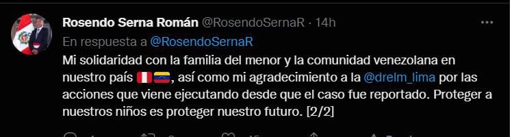 Twitter de Rosendo Serna.