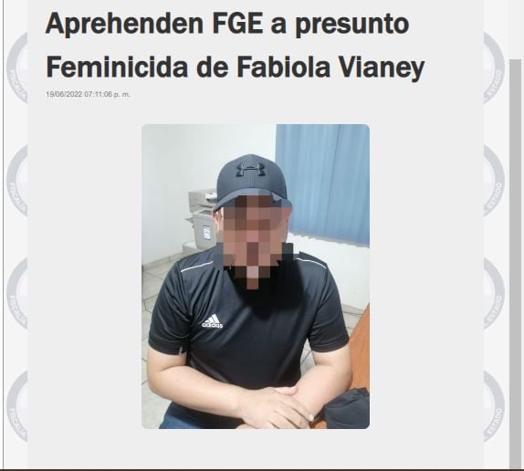 Presunto Feminicida de Fabiola Vianey