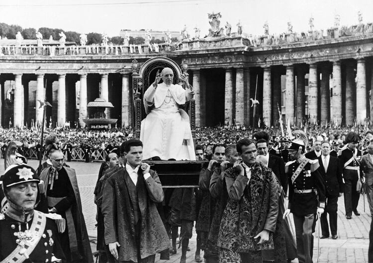 Pío XII, en agosto de 1957. Fue jefe de la Iglesia entre 1939 y 1958 (AFP)