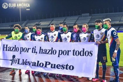 Los equipos realizan campañas de prevención (Foto: Twitter/ @ClubAmerica)