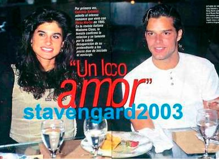 Gabriela Sabatini y Ricky Martin en los '90 (Foto: Revista Gente)