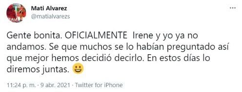 La atleta dio a conocer la noticia a través de su cuenta de Twitter (Foto: Twitter @matialvarezs)