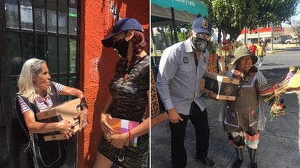 Alejandrina Guzmán, hija del fundador del Cartel de Sinaloa, distribuía despensas de alimentos a los ancianos (Foto: Facebook / El Chapo Guzmán) (Foto: Facebook / El Chapo Guzmán)
