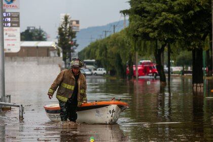 Imagen de las inundaciones del domingo 9 de mayo en Metepec, Estado de México (Foto: Crisanta Espinosa/Cuartoscuro) 