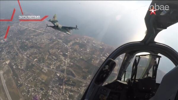 Aviones rusos de ataque a tierra Sukhoi Su-25 sobre siria