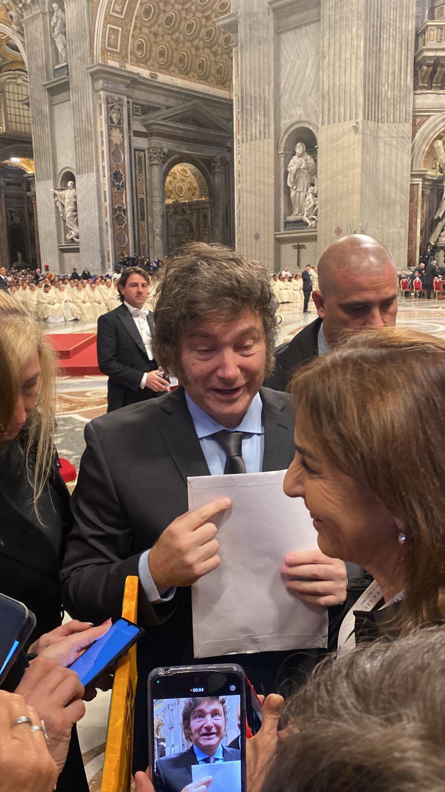 Javier Milei en el Vaticano para la canonización de Mama Antula