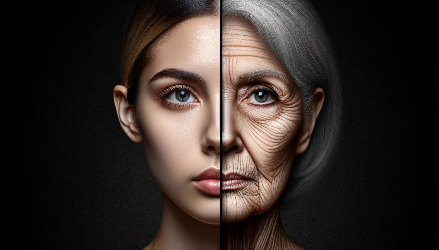 Retratos de rostros con signos de envejecimiento y rostros jovenes - (Imagen Ilustrativa Infobae)