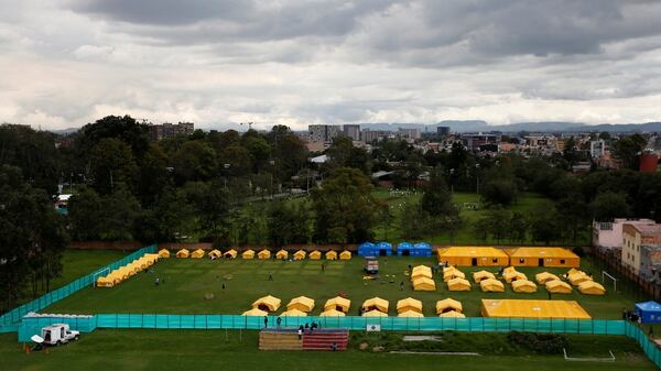 El campamento en BogotÃ¡ en el que se produjeron incidentes (Reuters)