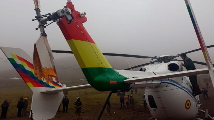 Así quedó el rotor de cola del helicóptero presidencial (@avnve)