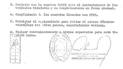 La firma del general Arrillaga al pie de su informe sobre La Tablada