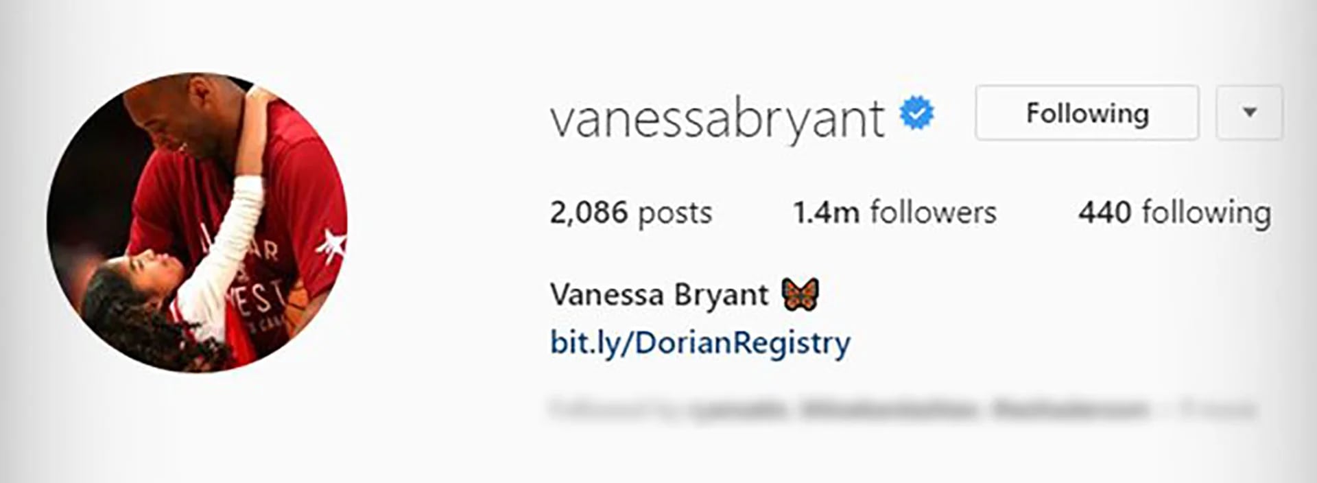 La nueva foto de perfil de Vanessa Laine, esposa de Kobe Bryant