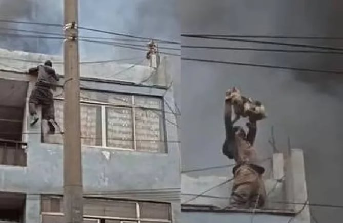 El colombiano Sebastián Arias rescató a 25 perros de un incendio en Perú.