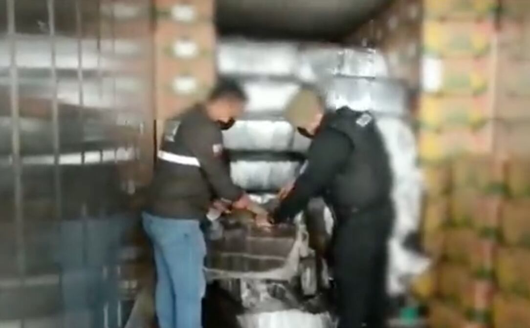 La droga estaba escondida en un contenedor con banano (Policía Nacional)