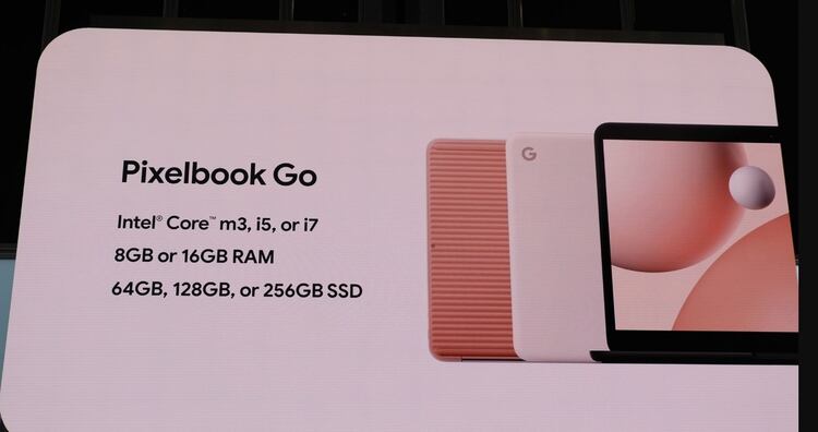 La Pixelbook Go viene con 8 o 16 GB de RAM.