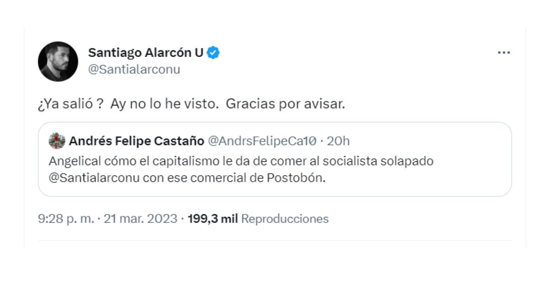 Santiago Alarcón en Twitter