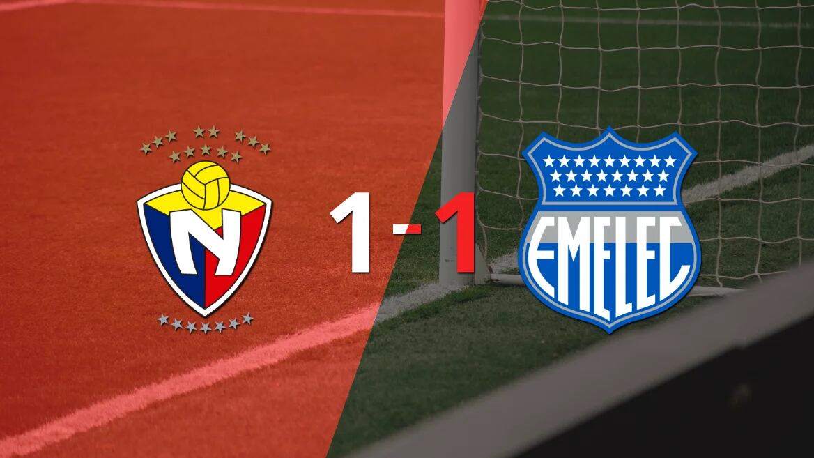 El Nacional no pudo en casa ante Emelec y empataron 1-1