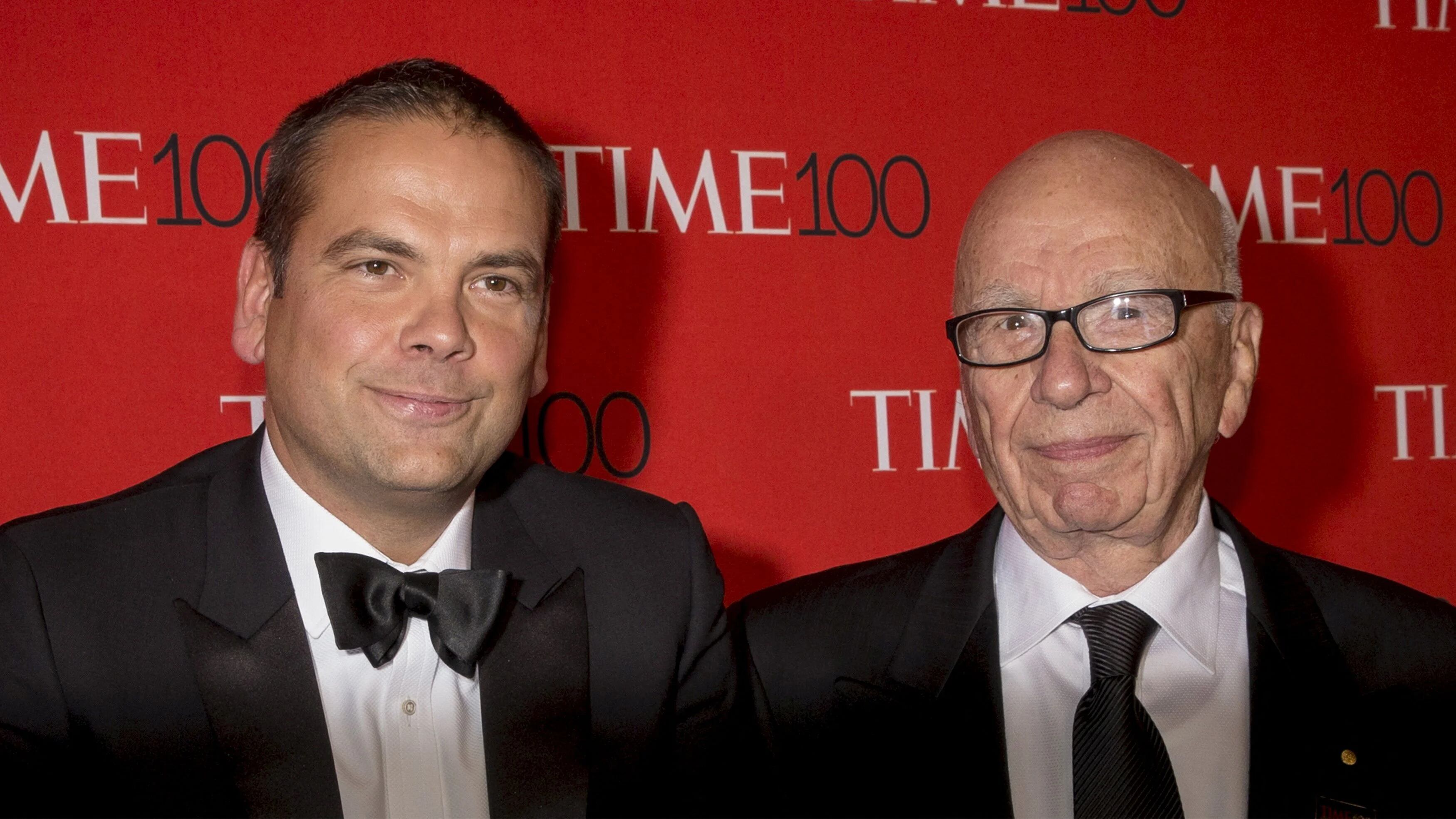 FILE PHOTO: Rupert Murdoch and Lachlan Murdoch arrive for the TIME 100 Gala in New York