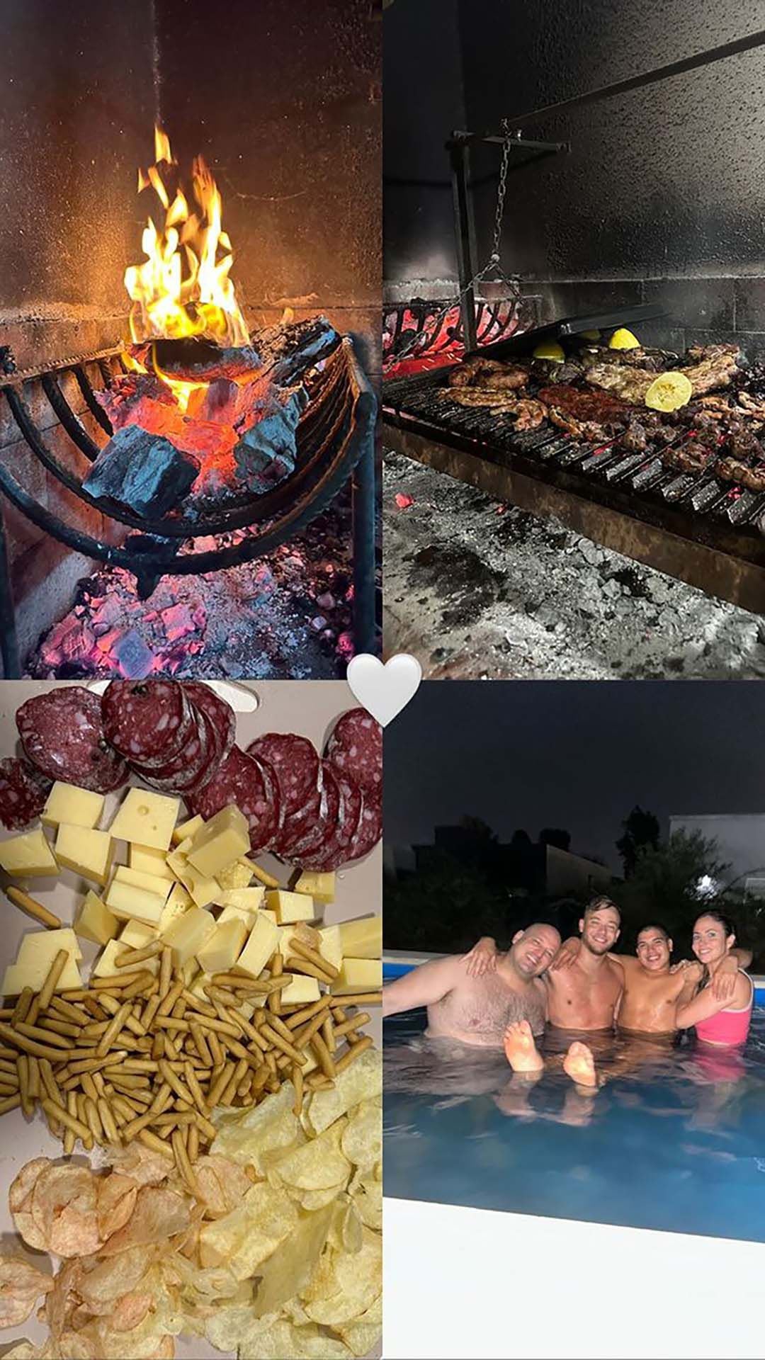 El divertido encuentro de los exGran Hermano en la casa de Daniela Celis y Thiago Medina: noche de piscina, asado y amigos