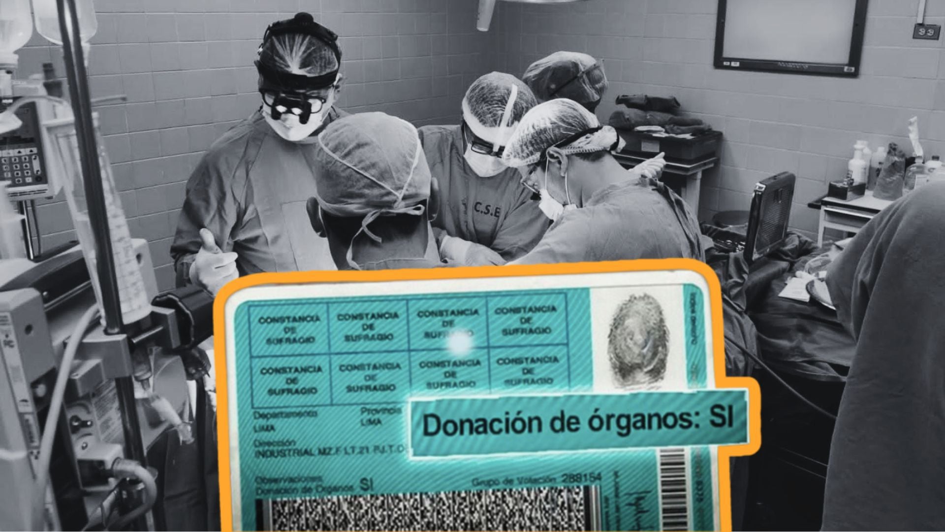 DNI con un sí para donación de órganos en Perú.