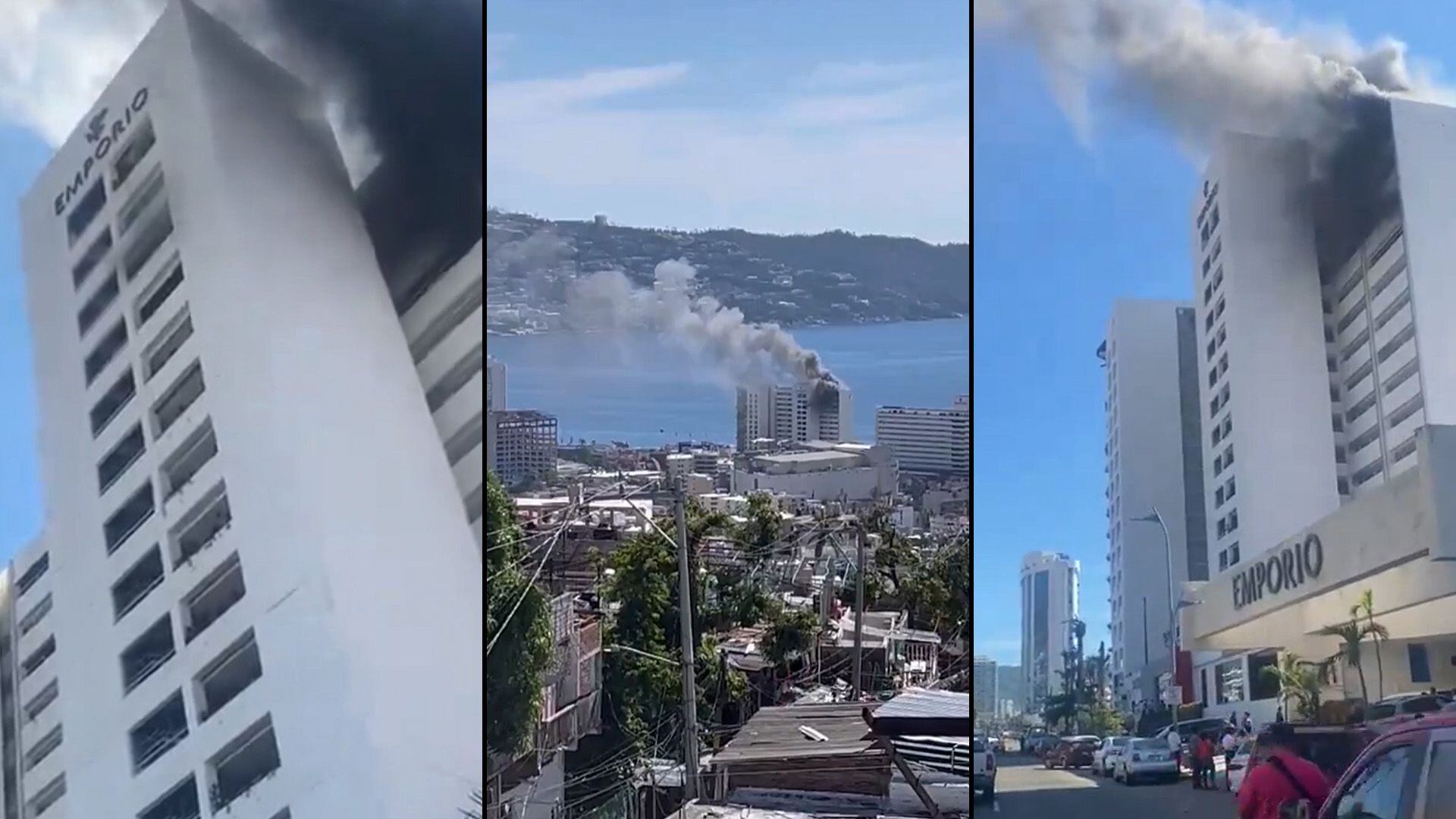 Imágenes del incendio en el Hotel Emporio de Acapulco