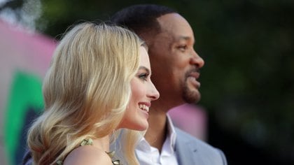 Will Smith y Margot Robbie en la presentación de su película en Londres