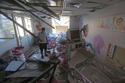 La zona de pediatría de hospital de Wardieh, completamente destruida (STR / AFP)