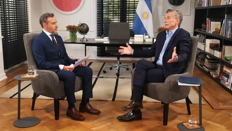 El presidente Mauricio Macri con Luis Majul