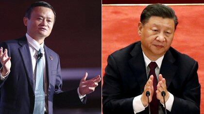 Jack Ma, fundador de Alibaba y Xi Jinping, jefe del régimen chino. Beijing persigue al empresario multimillonario de quien no se conoce su paradero desde hace dos meses (Shutterstock-Reuters)